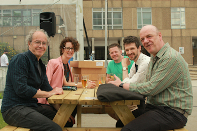 Academics sat together at a table